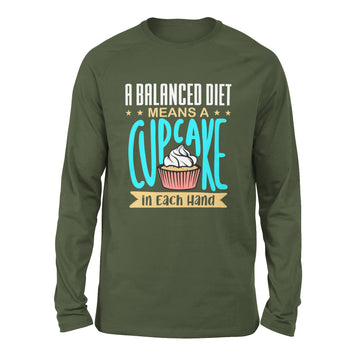 Cupcake - A Balanced Diet Men/Unisex Drop Shoulder Sweatshirt in Military Green color